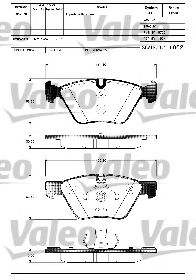 598640 VALEO Тормозная система Комплект тормозных колодок, дисковый тормоз