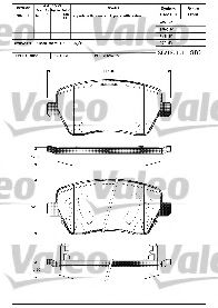 601287 VALEO Brake System Brake Pad Set, disc brake