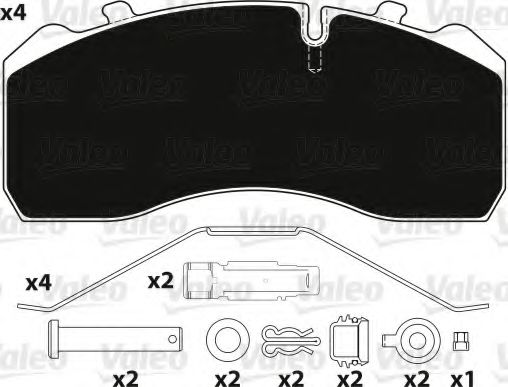 882204 VALEO Brake Pad Set, disc brake