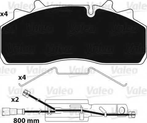 882227 VALEO Brake Pad Set, disc brake