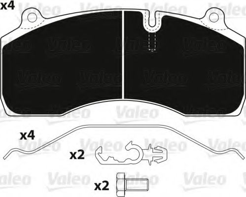 882249 VALEO Brake Pad Set, disc brake