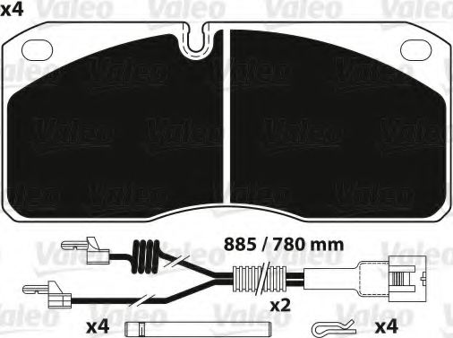 882255 VALEO Brake Pad Set, disc brake