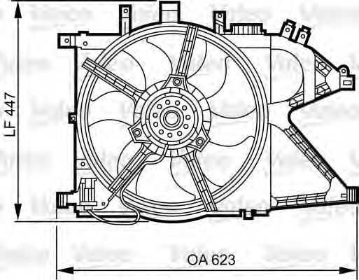 696382 VALEO Cooling System Support, cooling fan