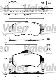 601293 VALEO Brake Pad Set, disc brake
