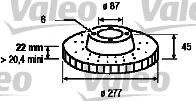 186653 VALEO Тормозной диск