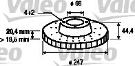 186195 VALEO Тормозной диск