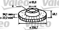 186159 VALEO Тормозной диск