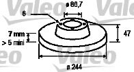 186128 VALEO Brake System Brake Disc