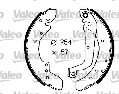 554744 VALEO Brake System Brake Shoe Set
