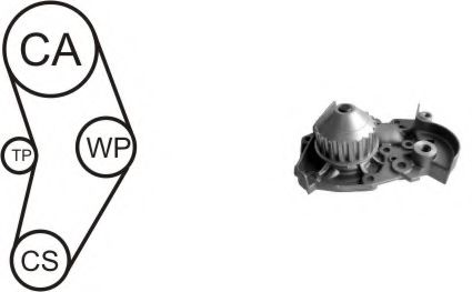 WPK-136601 AIRTEX Cooling System Water Pump & Timing Belt Kit