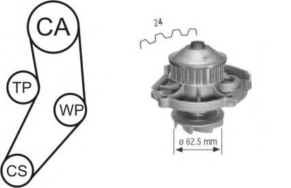 WPK-161601 AIRTEX Water Pump & Timing Belt Kit