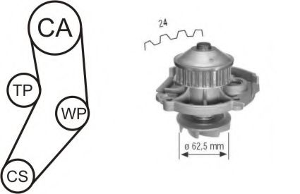 WPK-161602 AIRTEX Water Pump & Timing Belt Kit