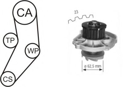 WPK-166101 AIRTEX Water Pump & Timing Belt Kit