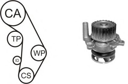 WPK-937704 AIRTEX Cooling System Water Pump & Timing Belt Kit
