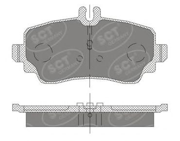 SP 411 PR SCT+GERMANY Комплект тормозных колодок, дисковый тормоз