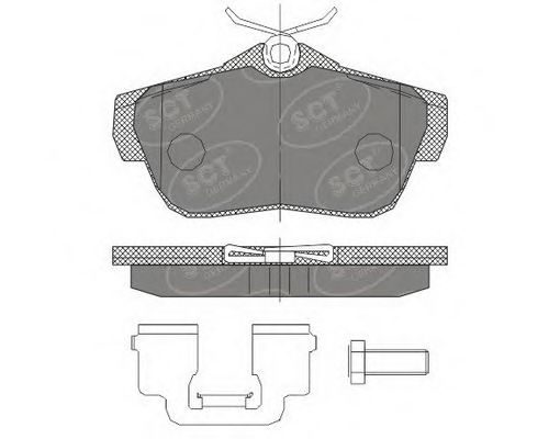 SP 460 PR SCT+GERMANY Комплект тормозных колодок, дисковый тормоз