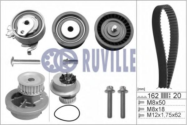 55327731 RUVILLE Cooling System Water Pump & Timing Belt Kit