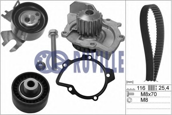 56658701 RUVILLE Cooling System Water Pump & Timing Belt Kit