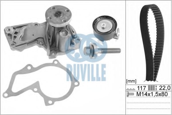 57118701 RUVILLE Cooling System Water Pump & Timing Belt Kit