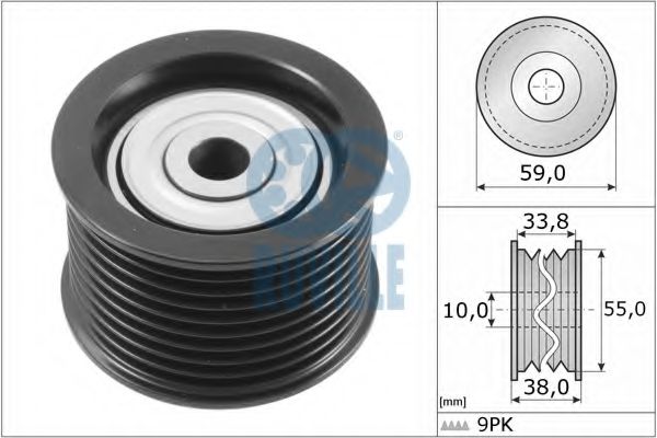 56996 RUVILLE Deflection/Guide Pulley, v-ribbed belt