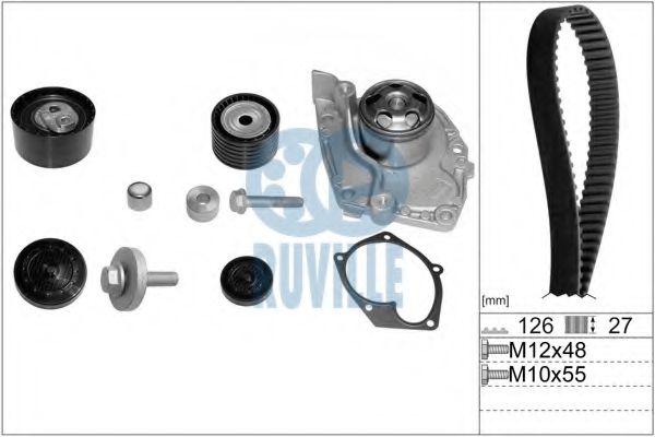 55555761 RUVILLE Cooling System Water Pump & Timing Belt Kit