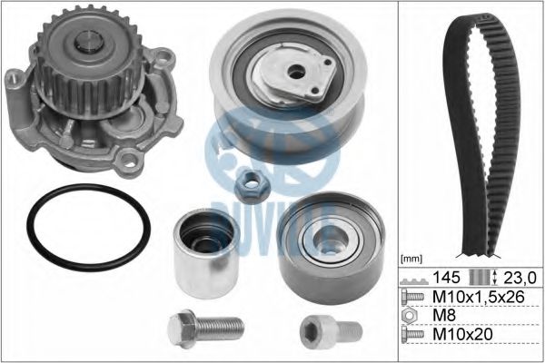 55769701 RUVILLE Cooling System Water Pump & Timing Belt Kit