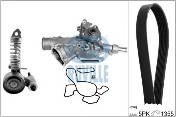 55345803 RUVILLE Cooling System Water Pump + V-Ribbed Belt Kit