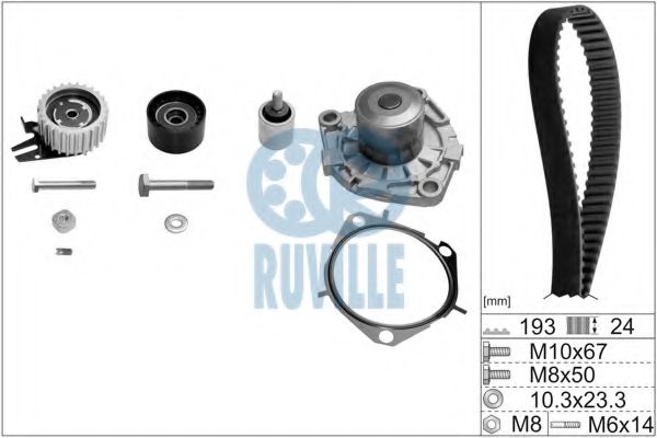 56036721 RUVILLE Cooling System Water Pump & Timing Belt Kit