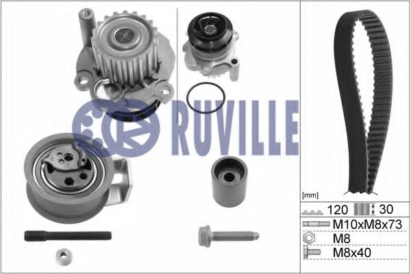 55494702 RUVILLE Cooling System Water Pump & Timing Belt Kit
