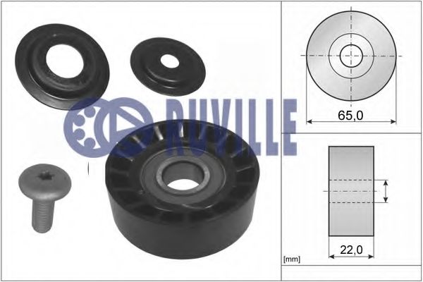 58438 RUVILLE Deflection/Guide Pulley, v-ribbed belt