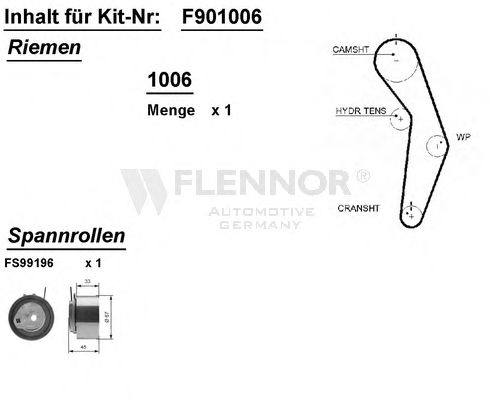 F901006 FLENNOR Timing Belt Kit