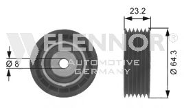 FU23490 FLENNOR Deflection/Guide Pulley, v-ribbed belt
