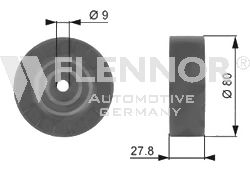 FU99153 FLENNOR Deflection/Guide Pulley, v-ribbed belt