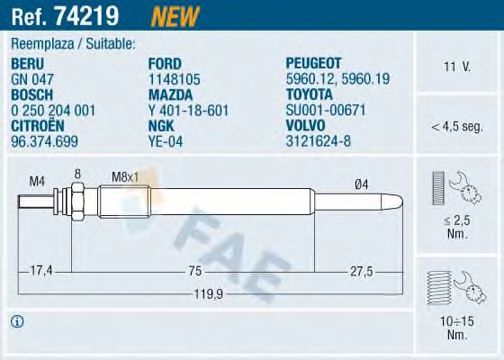 74219 FAE Wheel Bearing Kit
