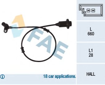 78072 FAE Brake System Sensor, wheel speed