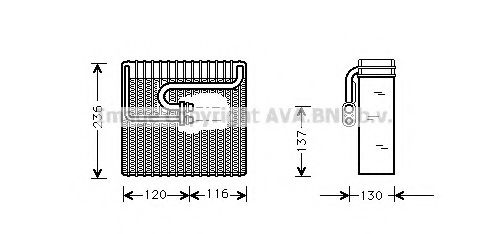 DWV035 AVA+QUALITY+COOLING Evaporator, air conditioning