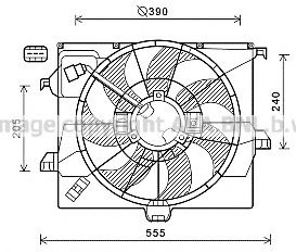 HY7542 AVA+QUALITY+COOLING Cooling System Fan, radiator