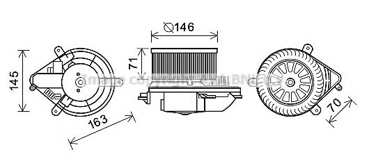 PE8389 AVA+QUALITY+COOLING Electric Motor, interior blower
