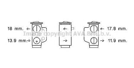 VW1367 AVA+QUALITY+COOLING Expansion Valve, air conditioning
