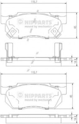 J3604019 NIPPARTS Brake System Brake Pad Set, disc brake