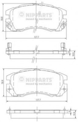 J3607009 NIPPARTS Brake Pad Set, disc brake