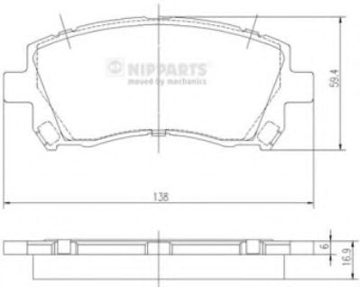 J3607013 NIPPARTS Brake Pad Set, disc brake