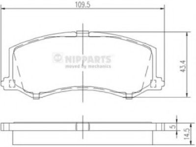 J3608010 NIPPARTS Brake System Brake Pad Set, disc brake