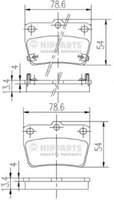 J3612020 NIPPARTS Brake System Brake Pad Set, disc brake