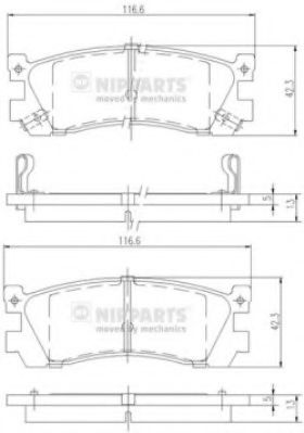 J3613005 NIPPARTS Brake Pad Set, disc brake