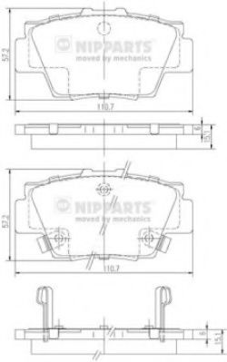 J3614010 NIPPARTS Brake System Brake Pad Set, disc brake