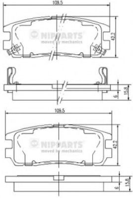 J3619001 NIPPARTS Brake System Brake Pad Set, disc brake