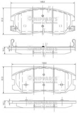 J3600913 NIPPARTS Brake Pad Set, disc brake