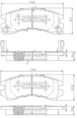 J3601035 NIPPARTS Brake System Brake Pad Set, disc brake