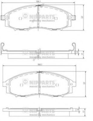J3601088 NIPPARTS Brake System Brake Pad Set, disc brake